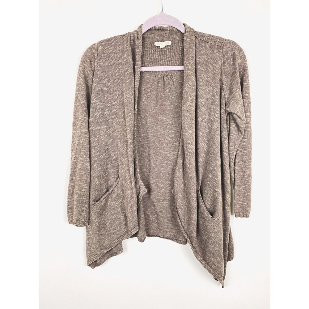 Eileen Fisher Linen Cotton Slub Open Front Cardigan XS